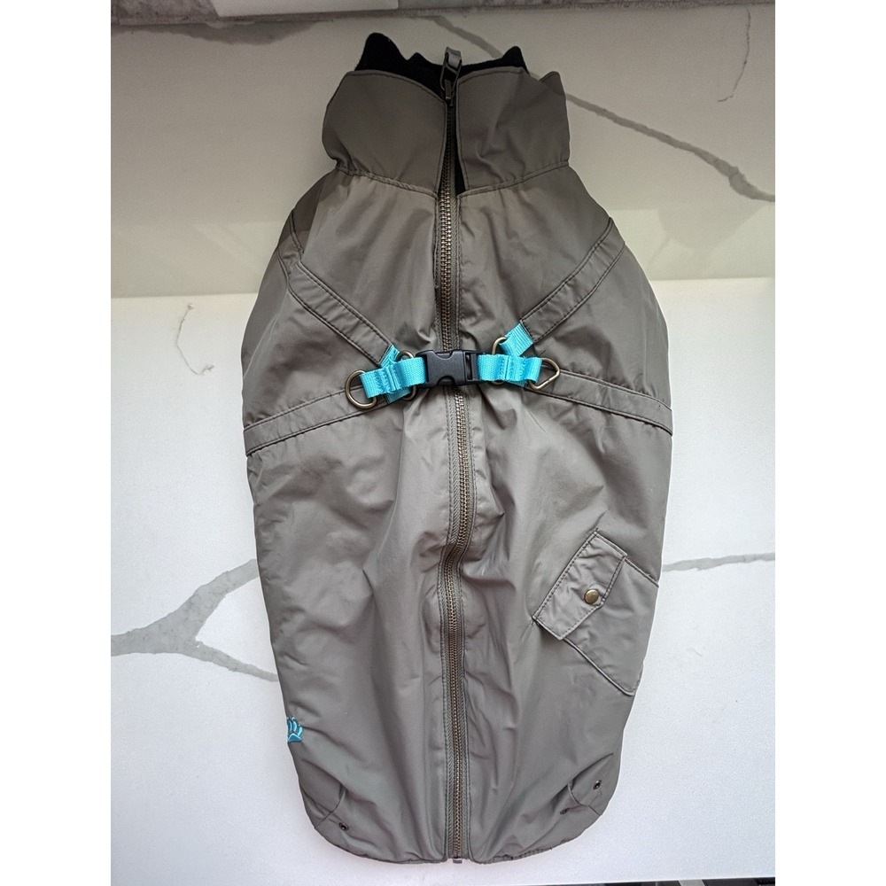 New Bobby Green Teal Rain Coat Fleece Lined Insulated Dog Jacket 20" Large?